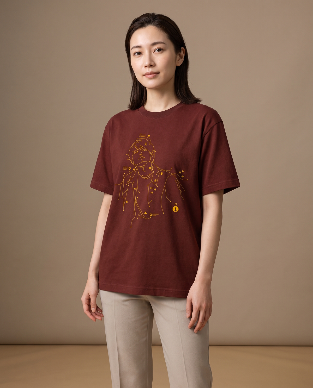 FROM THAT TOWN Tシャツ（バーガンディ）